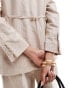 Mango linen mix co-ord blazer in light beige