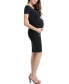 Maternity Lana Belted Ruched Midi Dress