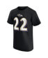 Big Boys and Girls Derrick Henry Black Baltimore Ravens Player Name Number T-Shirt