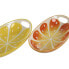 Snack tray Home ESPRIT Green Orange Stoneware Lemon 30,6 x 16,5 x 6 cm (2 Units)