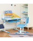 Functional Kids Desk and Chair Set Height Adjustable School Study Table