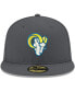 Фото #4 товара Men's Graphite Los Angeles Rams Alternate Logo Storm II 59FIFTY Fitted Hat