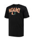 ფოტო #3 პროდუქტის Men's Black Miami Hurricanes Big and Tall Arch Over Wordmark T-shirt