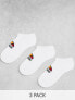 ellesse 3 pack ankle socks in white