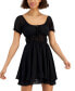 ფოტო #4 პროდუქტის Self-Esteem Juniors' Short-Sleeve Peasant Mini Dress