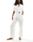 Calvin Klein textured cotton sleep pant in white