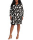 Фото #1 товара Plus Size Printed Long-Sleeve Sarong Dress