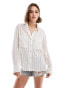 Фото #2 товара Mango stripe lightweight shirt in white