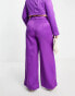 Фото #4 товара Extro & Vert Plus super wide leg trousers in winter plum satin co-ord