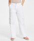 ფოტო #3 პროდუქტის Women's White High Rise Utility Cargo Jeans, Created for Macy's