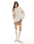 Selected Femme knitted roll neck jumper in cream Бежевый, 2XL - фото #1