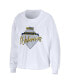 ფოტო #3 პროდუქტის Women's White Michigan Wolverines Diamond Long Sleeve Cropped T-shirt
