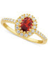 Cubic Zirconia Oval Halo Ring in 18k Gold-Plated Sterling Silver, Created for Macy's