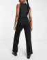 Object wide leg jersey trousers in black