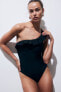 Padded-cup One-shoulder Swimsuit