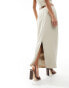 Kaiia tailored maxi skirt co-ord in beige Бежевый, 40 - фото #2