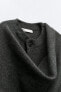 Фото #9 товара Короткое трикотажное пальто с асимметричным шарфом ZARA