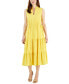 ფოტო #1 პროდუქტის Women's Split-Neck Sleeveless Tiered Midi Dress
