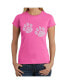 ფოტო #2 პროდუქტის Women's Word Art T-Shirt - Meow Cat Prints