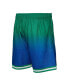 Фото #4 товара Men's Green and Navy Dallas Mavericks 1998/99 Hardwood Classics Fadeaway Reload 3.0 Swingman Shorts