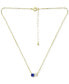 ფოტო #3 პროდუქტის Lab-Grown Blue Sapphire & Cubic Zirconia Collar Necklace, 16" + 2" extender, Created for Macy's