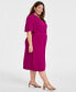 Фото #4 товара Plus Size V-Neck Butterfly-Sleeve Midi Dress