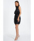 ფოტო #2 პროდუქტის Women's Sleeveless Ruched Satin Mini Dress