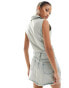 Simmi denim v neck collar detail waistcoat co-ord in light wash blue