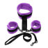 Фото #4 товара Handcuffs to Collar with Leash Adjustable and Detachable Purple