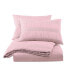 Lush Moselle Cotton Ruched Waffle Weave 3 Piece Duvet Cover Set, Full/Queen