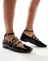 Public Desire Sherry strappy mary jane ballet flats in black patent