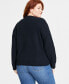Фото #2 товара Plus Size Crewneck Long-Sleeve Shaker Sweater, Created for Macy's