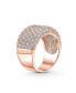 ფოტო #2 პროდუქტის Micro Pave Cubic Zirconia Cocktail Anniversary Wide CZ Pave Anniversary Statement 1/2 Eternity Band Ring For Women Rose Gold Plated .925 Sterling Silver