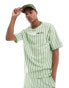 New Era pinstripe t-shirt in green