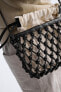 LEATHER MACRAMÉ CROSSBODY BAG