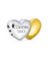 ფოტო #4 პროდუქტის Valentine Heart Shape Monogram Letters Alphabet A-Z Initial 2 Tone Two Hearts As One Charm Bead 14k Gold Plated Sterling Silver Fits European Bracelet