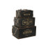 Фото #2 товара Ящики для хранения Home ESPRIT Чёрные деревянные ели 38 x 24 x 20 см 3 предмета.