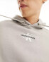 Фото #4 товара Calvin Klein Jeans monogram logo crew neck sweatshirt in dark grey