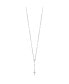 Фото #3 товара Diamond2Deal 14K White Gold Polished Faceted Beads Rosary Pendant Necklace 18"