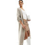 Фото #5 товара NA-KD long line knitted cardigan in light beige