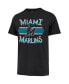 ფოტო #2 პროდუქტის Men's Black Distressed Miami Marlins Renew Franklin T-shirt