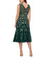 ფოტო #2 პროდუქტის Women's Embellished Ruffled Godet Dress