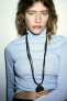 Фото #1 товара Ожерелье с кожаным шнурком ZARA