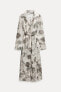 Фото #13 товара Платье-рубашка из 100% рами с принтом — zw collection ZARA