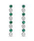 Фото #3 товара Серьги Macy's Emerald & White Sapphire Bezel
