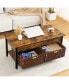 Brown Coffee Table with Lifting Desk & Storage