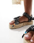 Фото #8 товара Arizona Loves Trekky raffia bandana print sandals in black