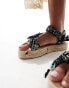 Фото #4 товара Arizona Loves Trekky raffia bandana print sandals in black