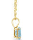 ფოტო #3 პროდუქტის Aquamarine Pendant Necklace (1-1/7 ct.t.w) in 14K Yellow Gold