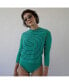 Фото #5 товара Women's Alyssa Long Sleeve Spiral Swim Shirt